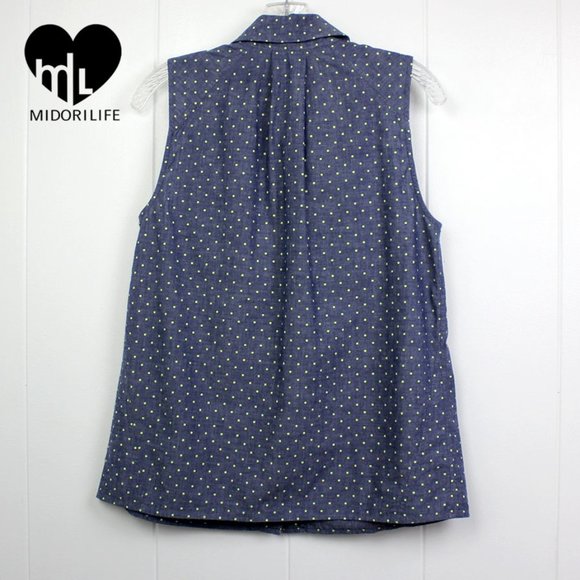 MARC BY MARC JACOBS Dotty Chambray Sleeveless Button Down - Picture 3 of 8